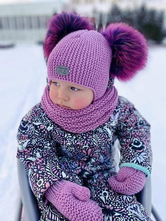 MAXIMO  Mini Girl cuffia da bambina con glitter pompon in finta pelliccia  --> cappelleria Hutstuebele - cappelli e berr