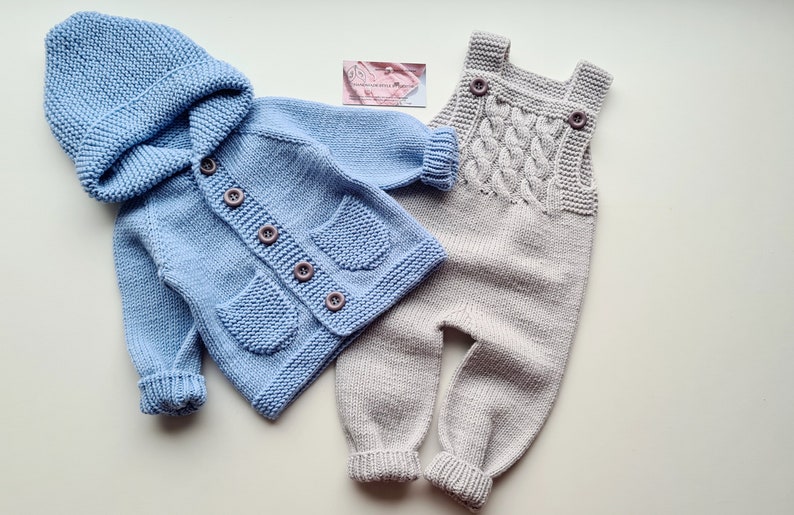 Hand knitted baby sweater/ knitted pullover/ hoodie/ kids jumper/ children cardigan/ jumpers with hood/pullover with buttons/ nice/ hoodie image 4