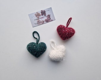 Heart decoration/christmas decoration/knitted gift/valentine day/easter present/hand knitted decoration/alpaca knits/wedding decorstion