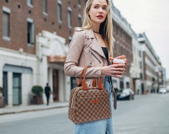 mens leather lunch bag