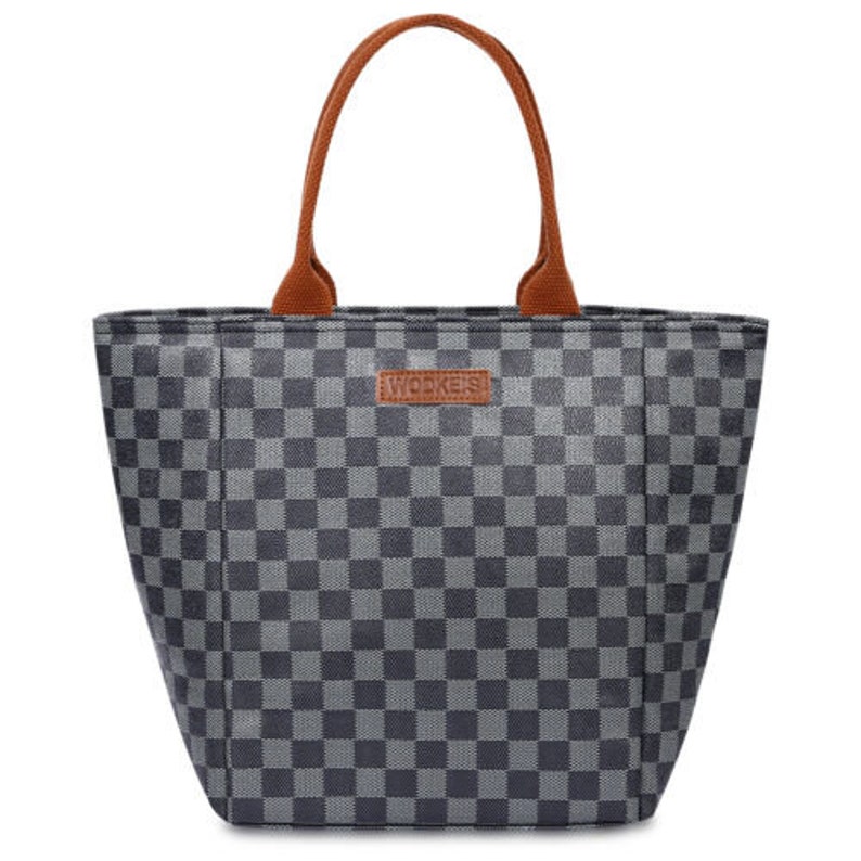 Stylish PU leather lunch bag Insulated Thermal Food Tote High Etsy