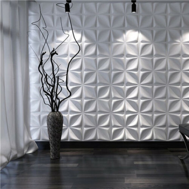 12PCS 3D Wall Panels Matte White Paintable 3D Wall Tiles Etsy