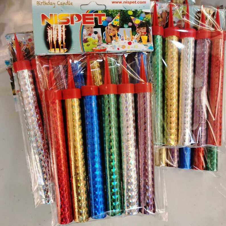 6 PCS Multicolor Sparkling Candles Sparklers Birthday Candles Etsy