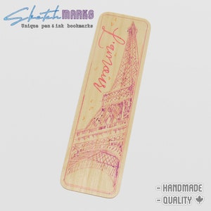 SketchMarks - Unique Pen & Ink BookMarks, Eiffel Tower, Book Page Holder, Book Lover, Reading