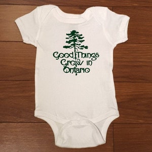 Good Things Grow In Ontario, Baby One Piece, Baby Bodysuit, Baby Shower Gift