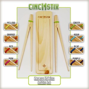 CinchStix Storage/Gift Box Set, Kids Chopsticks, 2pair, Fun, Easy Chopsticks, Training Learning Helper image 3