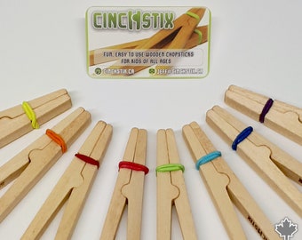 CinchStix - RAINBOW SET, Kids Chopsticks, Fun, Easy Chopsticks, Training Learning Helper