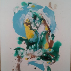 Into the woods, mixed media painting