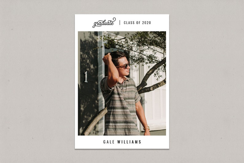 5x7 Graduation Card for Photographers Graduation Card Template Card A Modern