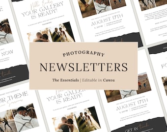 Mallar för nyhetsbrev för fotografering, Canva e-postpaket (digital nedladdning)