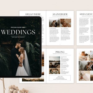 CANVA Photography Pricing Guide with Content, Wedding Photography Info Guide | Nyra