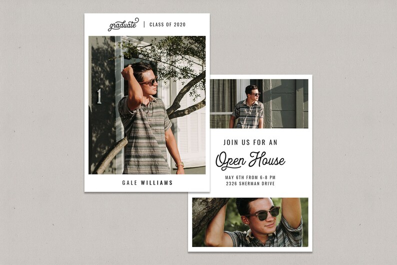 5x7 Graduation Card for Photographers Graduation Card Template Card A Modern