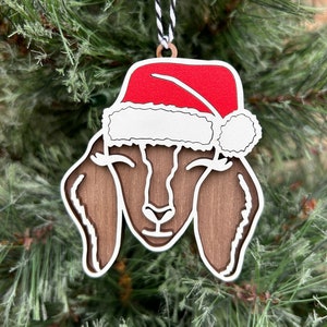 Goat Ornament // Wooden Laser Cut Goat Christmas Ornament // Personalized Goat Gift