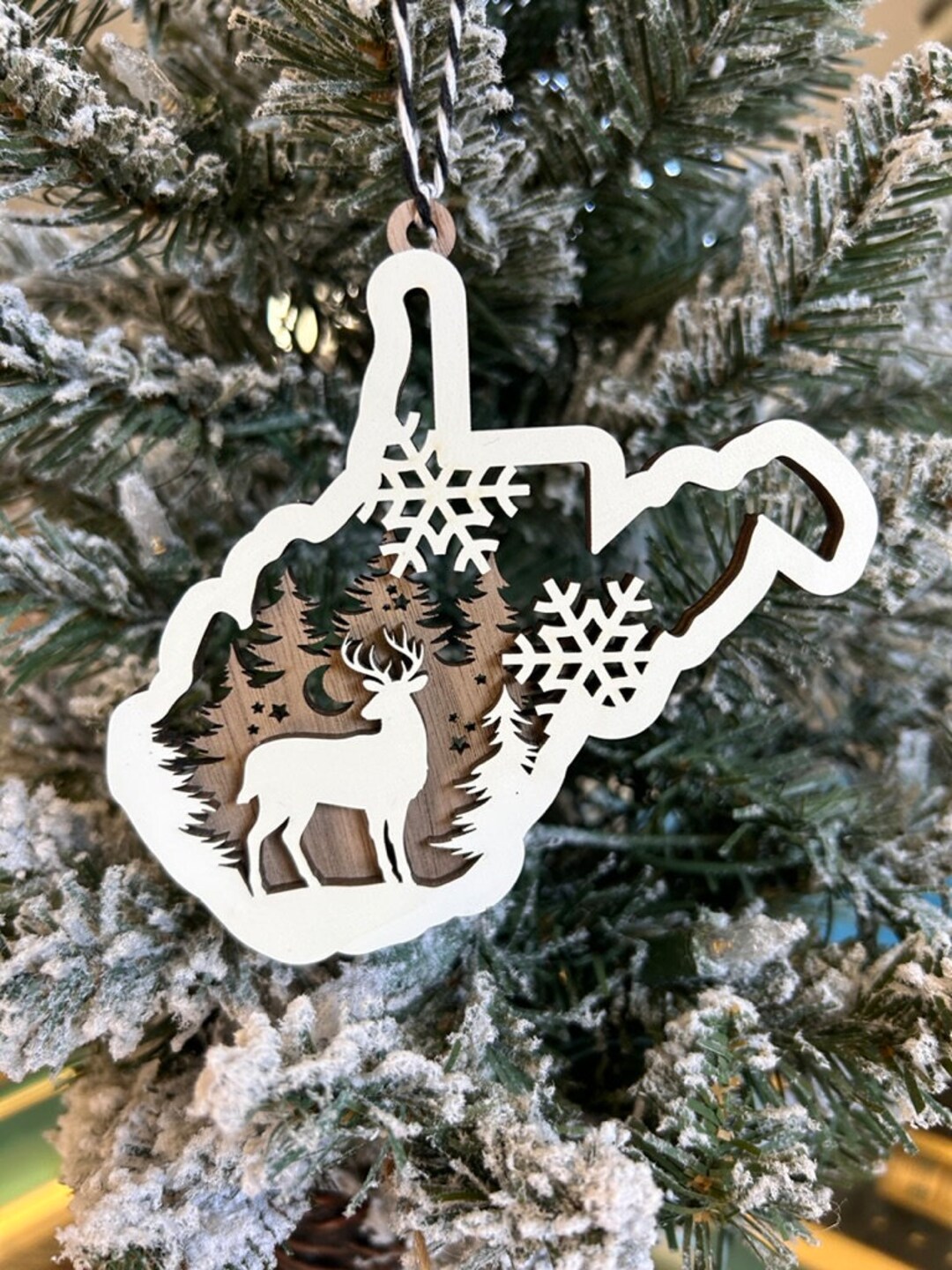 West Virginia Deer Ornament // 2023 Christmas Ornament // Gift Etsy