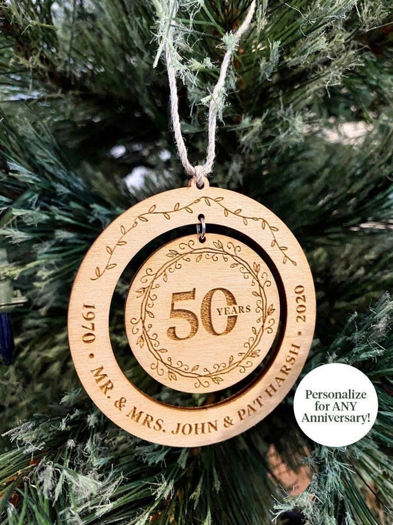 50th Wedding Anniversary Gifts Christmas Anniversary Ornament