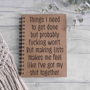 Things I need to get done, sweary to do list Funny rude explicit novelty A5 notebook.