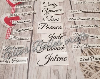 Wedding bridal hanger decals vinyl