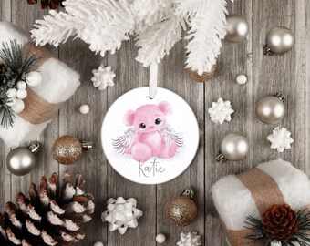 Personalised ceramic flat bauble, for Christmas tree or wall hanging Baby loss - Keepsake - Ornament