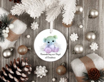 Personalised ceramic flat bauble, for Christmas tree or wall hanging Baby loss - Keepsake - Ornament Remembering our Angel