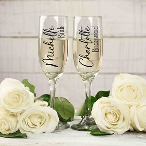Personalised champagne / Prosecco flute glass Wedding gift, Hen party, Bridal shower gift, civil ceremonies