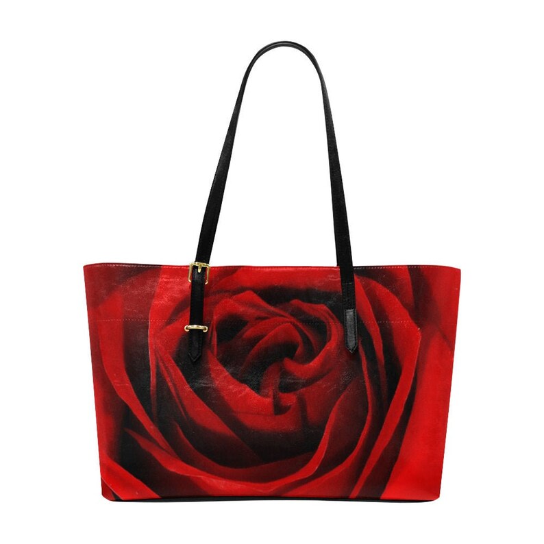 18.89 x 11.02 Eur-American Blooming Red Rose Tote Bag