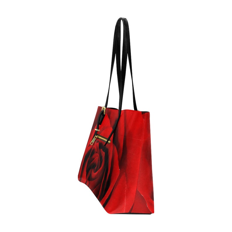 18.89 x 11.02 Eur-American Blooming Red Rose Tote Bag