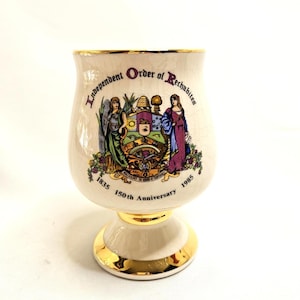 Prinknash Pottery Independent Order of Rechabites 150th Anniv Goblet 1835-1985
