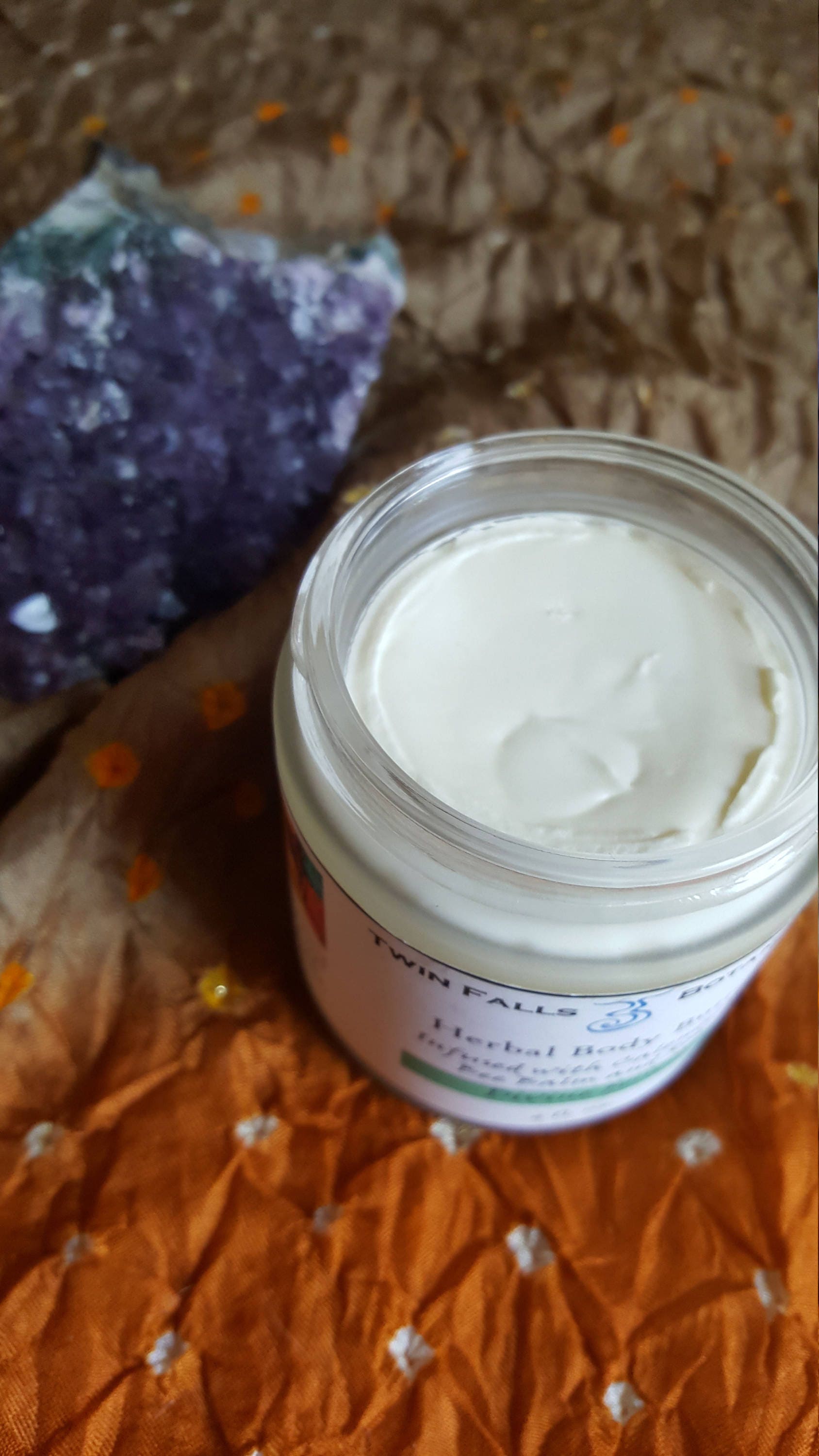 Organic Herbal Body Butter Face and Body Cream, with Rosehip seed oil