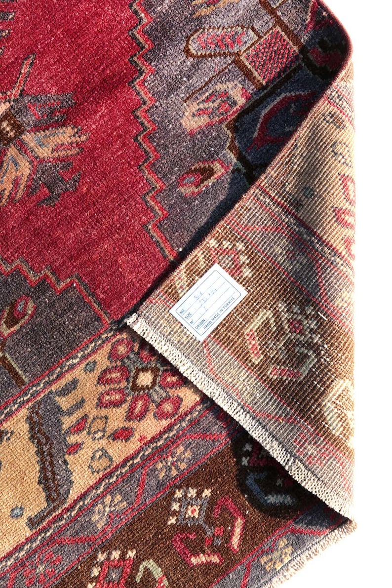 vintage small runner Entry Rug 7.7 x 2.7 Feet