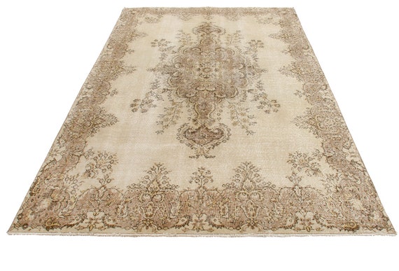 Sandy Tones Rug, BROWN CREAM VINTAGE Turkish Rug 6x10 Ft - Etsy