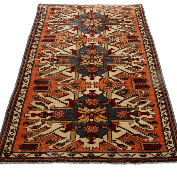 Turkish vintage area rug, 3.5x6.4 feet,Handmade Wool Rug,Bedroom Rug, Kitchen Rug,Wool Rug, hallway rug,