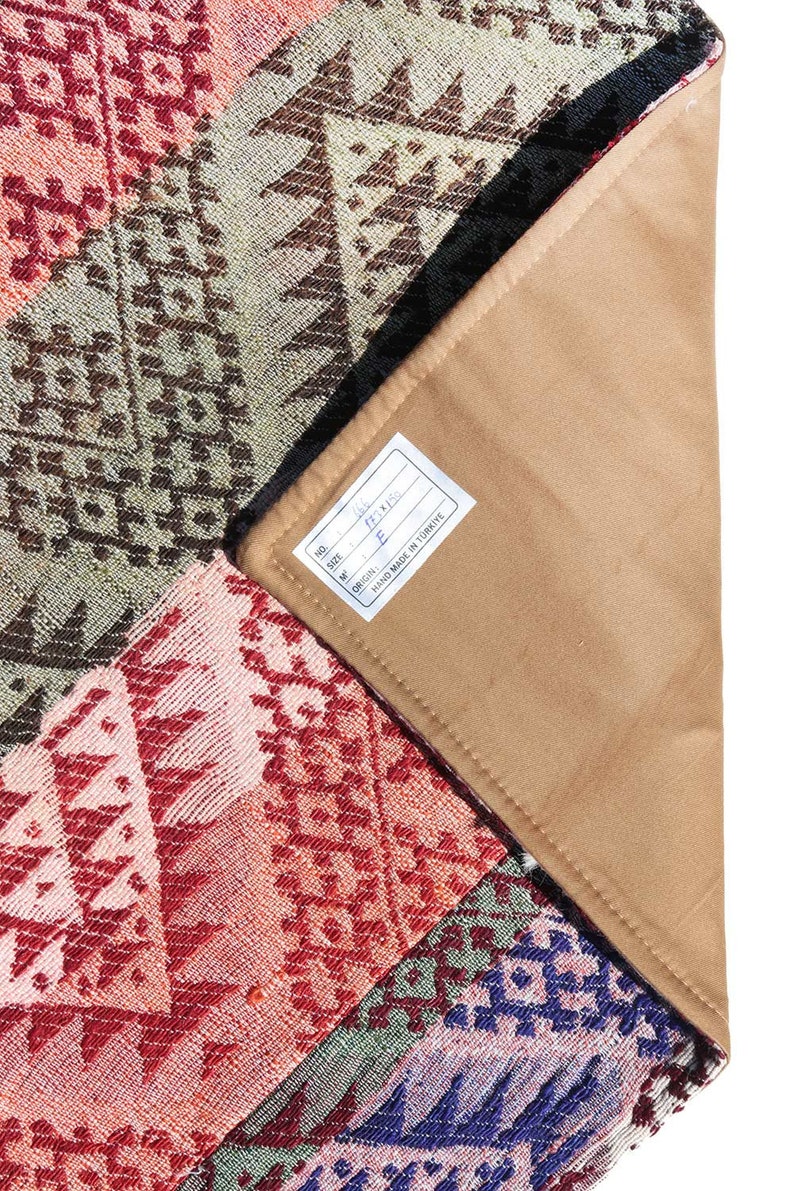 Turkish Aztec Tribal Wool Kilim Rug 5.7x4.9 ft
