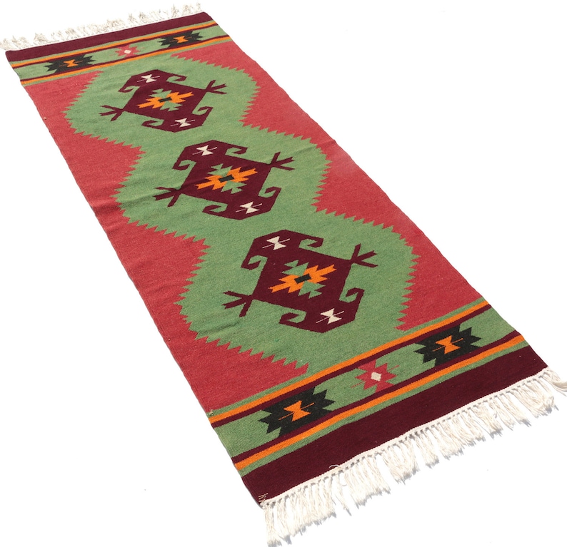 DISCOUNTED 4.8x2.4 turkish aztec kilim runner