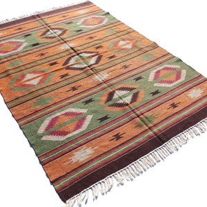Turkish Flatweave vintage kilim area rug, bohemian kilim rug