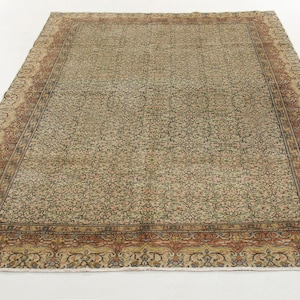 Tappeto turco vintage in lana, tappeto dai toni sbiaditi, tappeto Hereke, tappeto heriz, tappeto arredamento fattoria, tappeto Boho Area