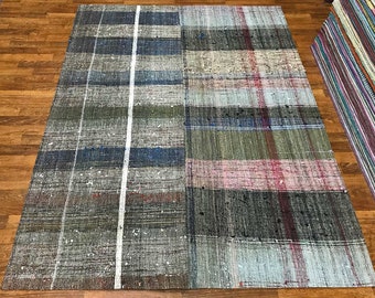 Alfombra de trapo Patchwork de algodón a rayas