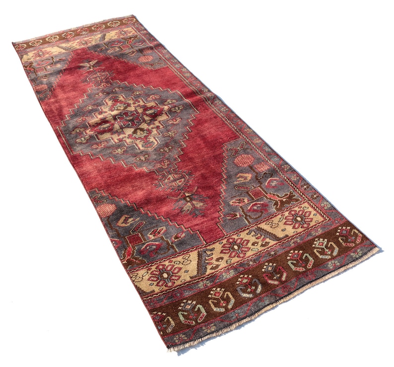 vintage small runner Entry Rug 7.7 x 2.7 Feet