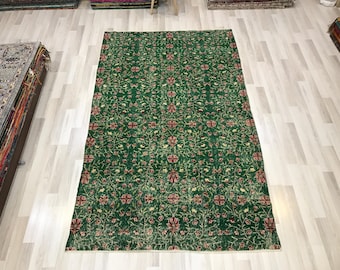 Handgefertigter Türkischer Vintage Teppich: 150 x 250 Wollteppich