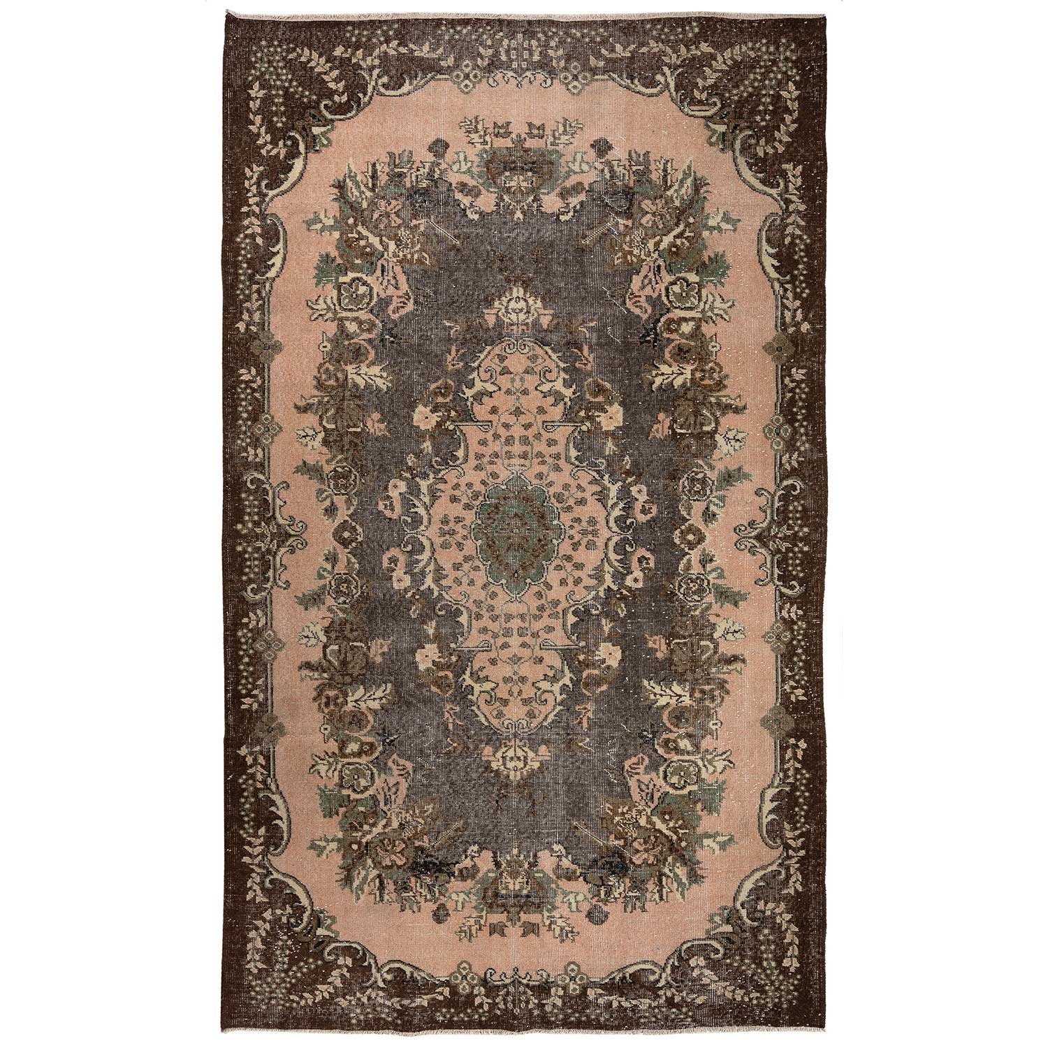Vintage Oushak Turkish Indoor Rug, Pink Gray Colors Rug, Rug 6x10, Turkish Rug, 6x10 Nomadic Rug, Large Rug, Oriental Rug