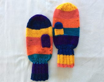 Hand Knit Mittens, teen