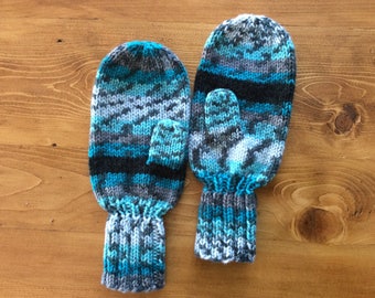 Hand Knit Mittens, teen