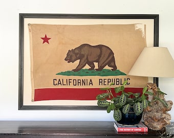 Framed Vintage California Flag