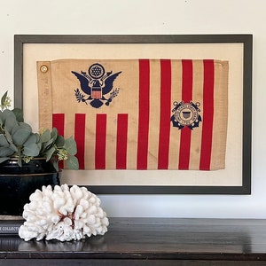 Framed Vintage Coast Guard Flag