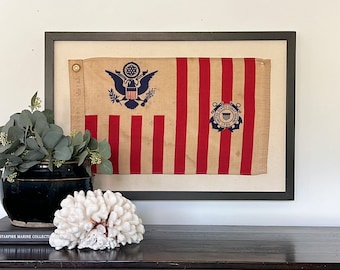 Framed Vintage Coast Guard Flag