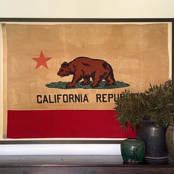 Framed 1940's California Flag