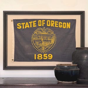 Framed Vintage Oregon State Flag
