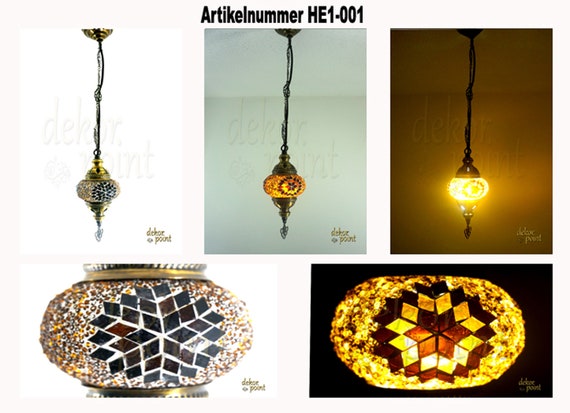 Oriental Asian Turkish Handmade Ceiling Light Pendant Lamp Interior Light Ceiling Light Fixture Mosaic Hanging Lamp Glass Size 1