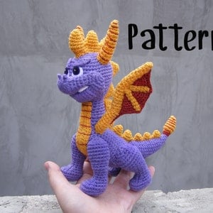 Amigurumi crochet Spyro pattern the Dragon interior toy EN/RU (PDF pattern)