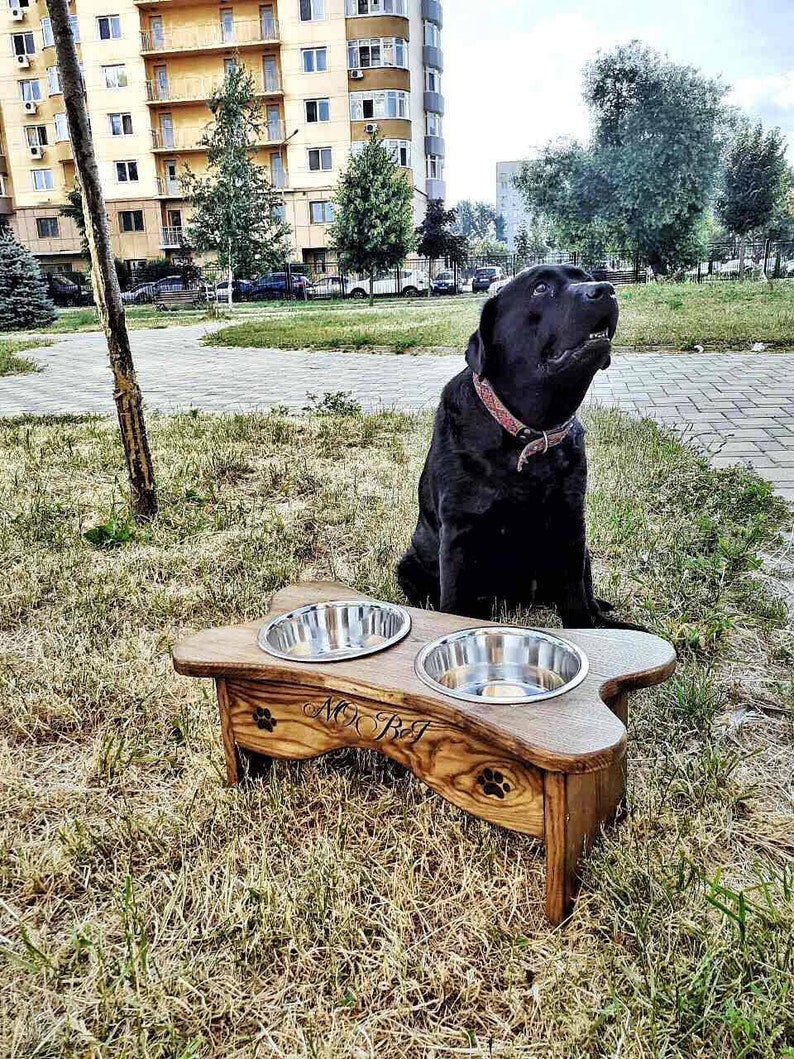 Elevated Dog Feeder And Storage Box Elevated Dog Bowl Rustic Dog