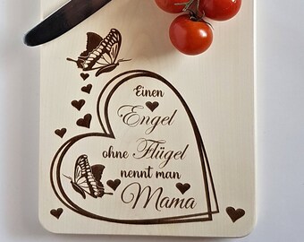 Engraved wooden breakfast and snack board / Mother's Day gift / birthday present / snack board / serving board with handle / kitchen decoration